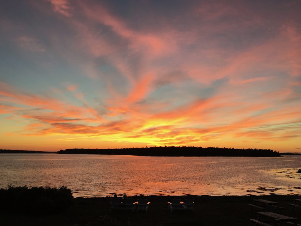 Sunset at Ye Olde Argyler Lodge.